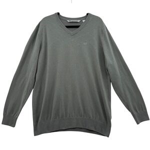 Travis Matthew Pullover Sweater VNeck XL Gray Diamond Pattern